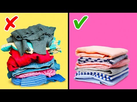 27 CLOTHES FOLDING HACKS AND WARDROBE ORGANIZATION