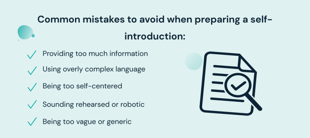 Infographic highlights mistakes in self-introduction writing